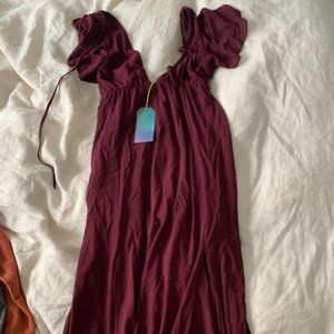 Show Me Your Mumu Maroon Bridesmaid Maxi Dress